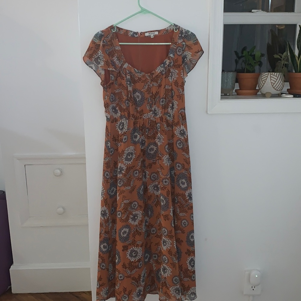 Madewell Orange Floral Maxi-Dress